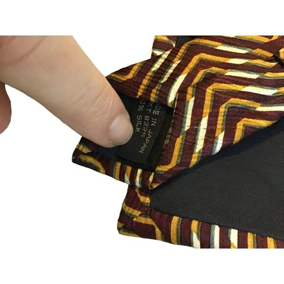 5/$10 Jhane Barnes Men's Silk Tie 58" Brown Orange NWOT - Picture 5 of 6